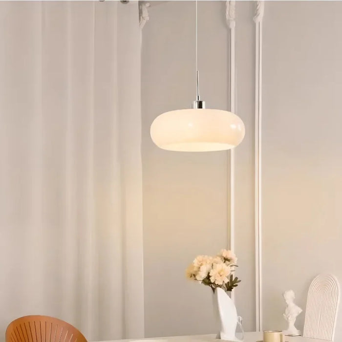 Decorative White LED Pendant Light – Modern Retro Style, AC Powered Orange