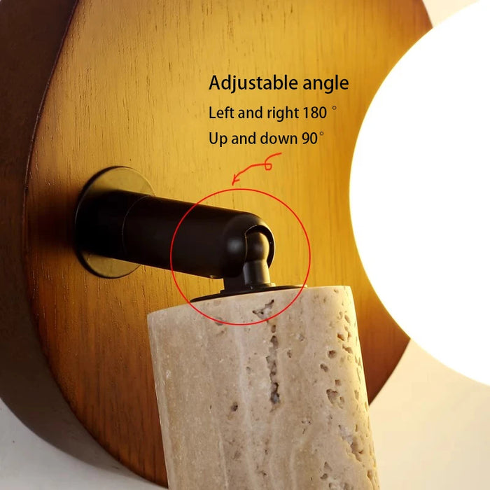 Stone Wall Light with Replaceable G9 LED Bulbs 4000K Walnut