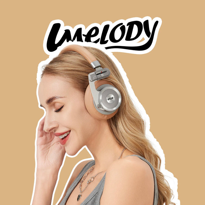 Silver Bluetooth Headphones with ANC, App Support, Volume Control