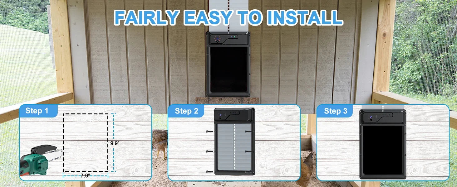 Solar Powered Automatic Chicken Coop Door with Timer