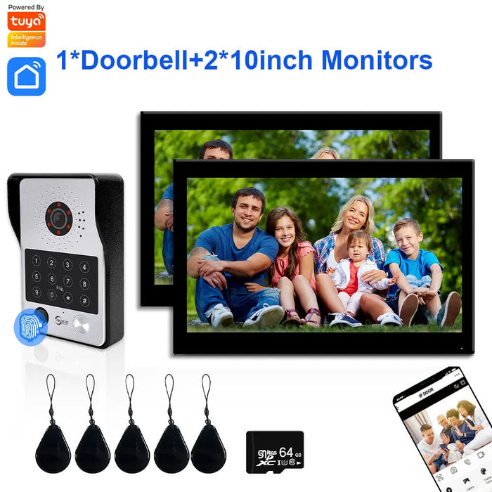 10" Smart Video Intercom System with Fingerprint Unlock