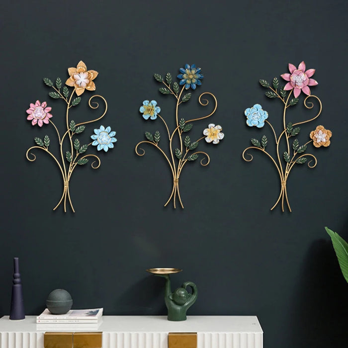 Modern Metal Wall Art – Decorative Flower Design