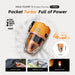 Orange electric air pump for camping with high-pressure portable design