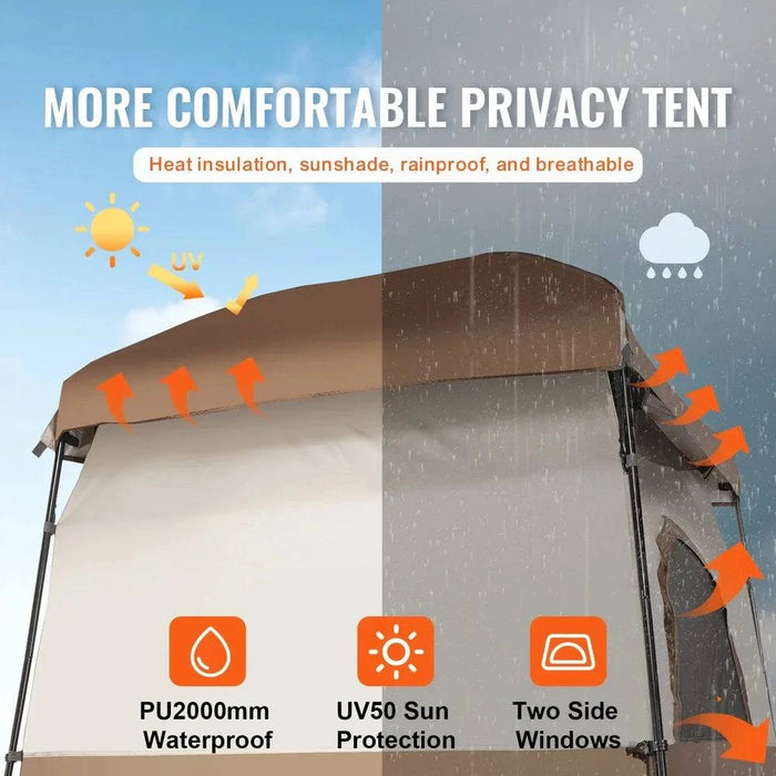 Spacious and private portable camping shower tent for outdoor use