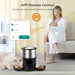 Black automatic pet feeder with 45L capacity and stainless steel bowls