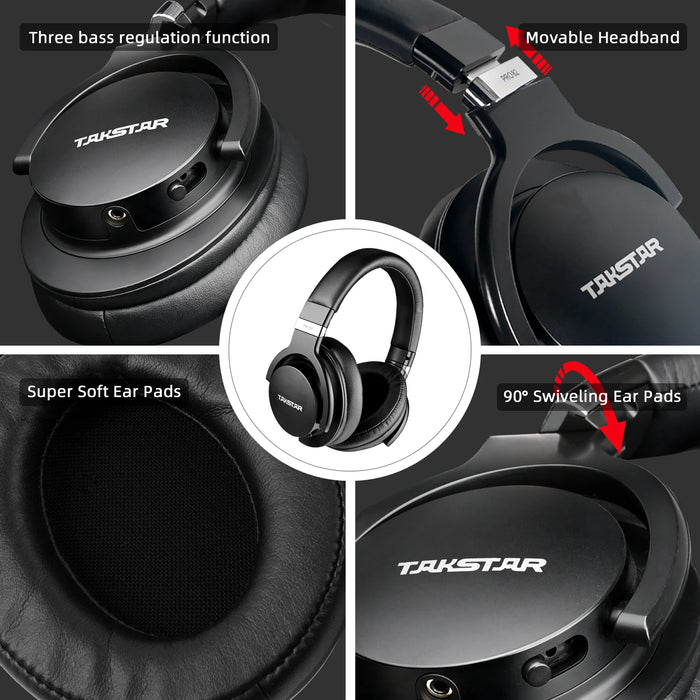 PRO82 Professional Monitor Headphones with Bass Adjustment - SILVER