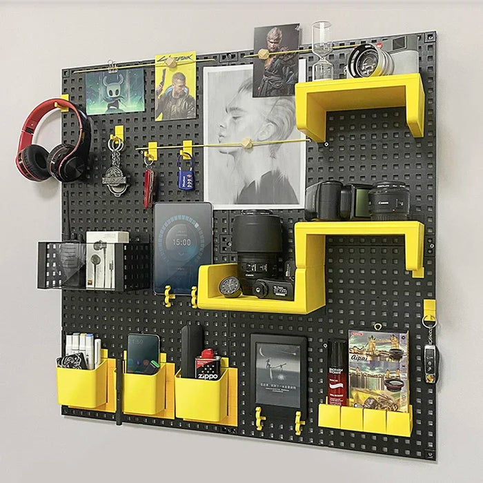 Dual Tier Decorative Grid Shelf 40x40cm – Yellow