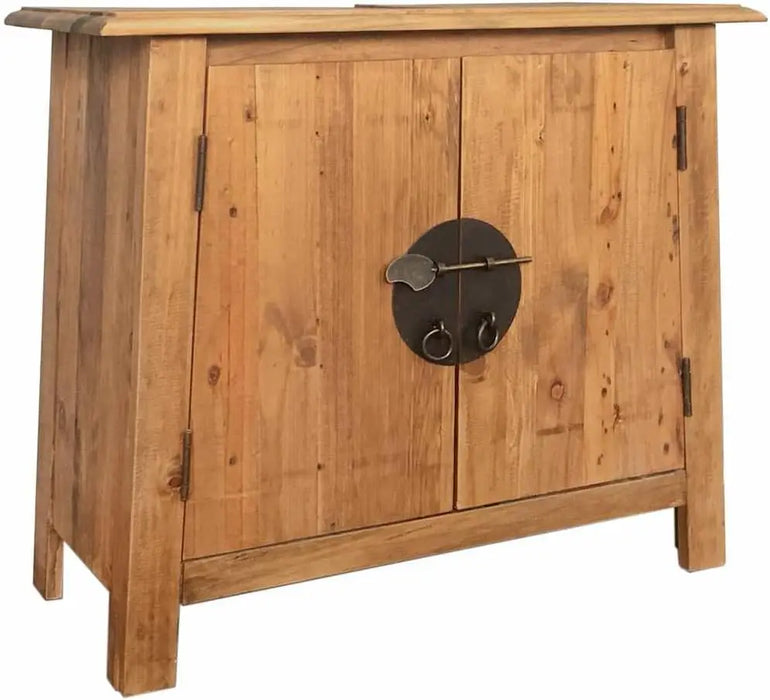 Solid Pinewood Bathroom Vanity Cabinet Rustic Retro Style, Large Storage, Plumbing Cover