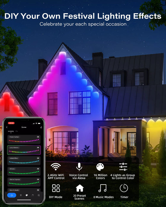Smart RGBIC Outdoor Lights with WiFi Control