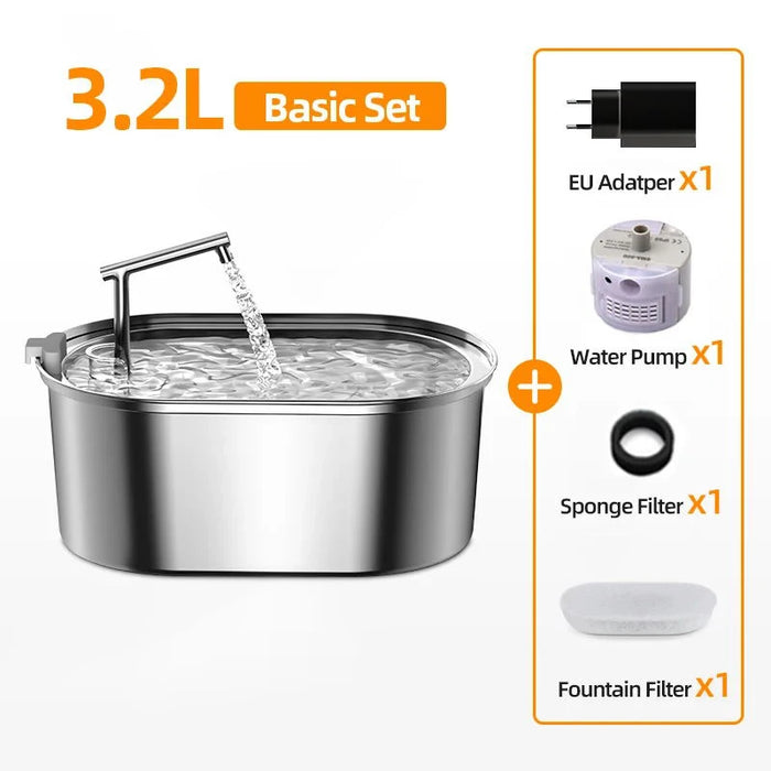 Stainless Steel Pet Water Fountain Basic Set