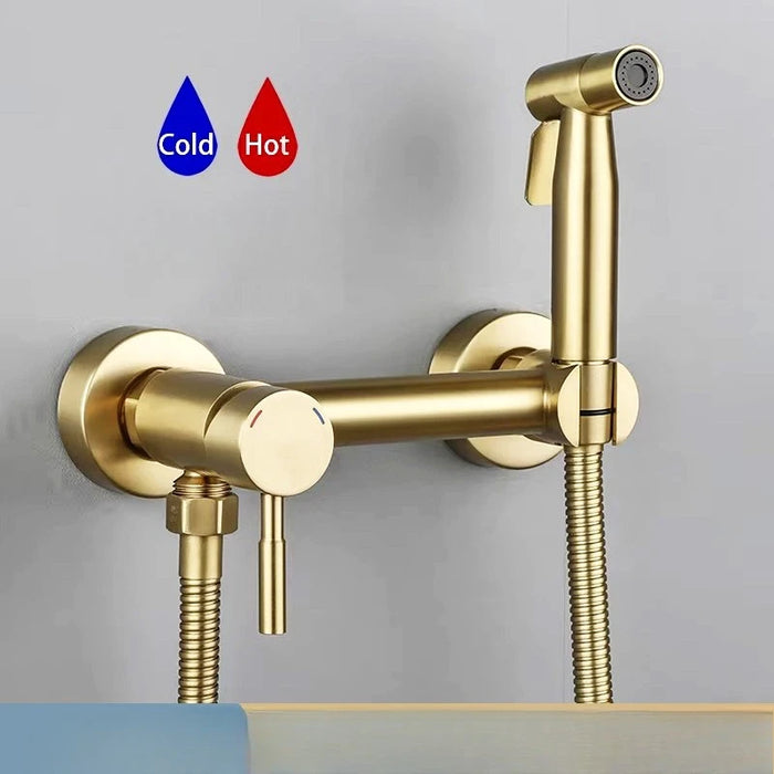 Stainless Steel Bidet Spray Gun, Hot Cold Dual Control