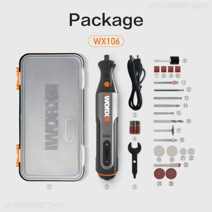 Cordless Mini Rotary Tool 28,000 RPM Variable Speed WX106