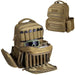 Tactical range backpack with pistol bags, designed to hold 2-6 pistols