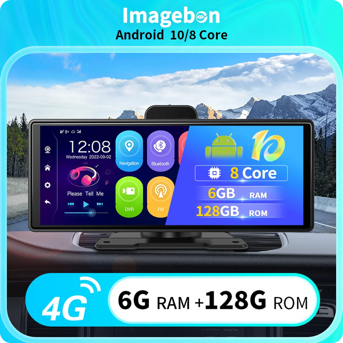 10.26" 4G Android Dashcam with Night Vision & GPS