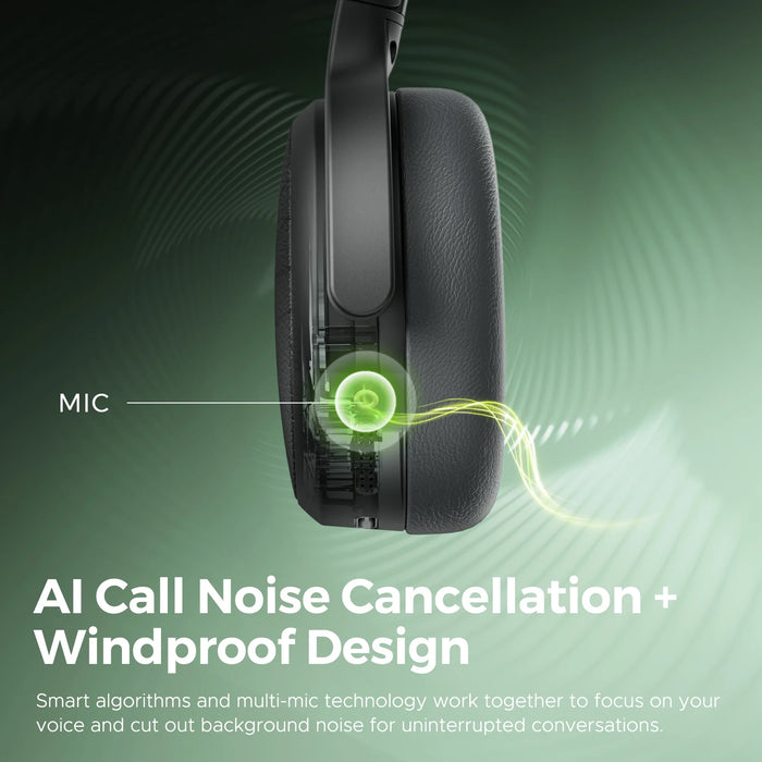Wireless Over-Ear Headphones with ANC, 45.5H Battery, Game Mode