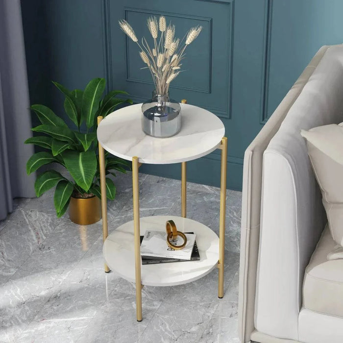 Premium marble tabletop with durable iron frame for modern interiors