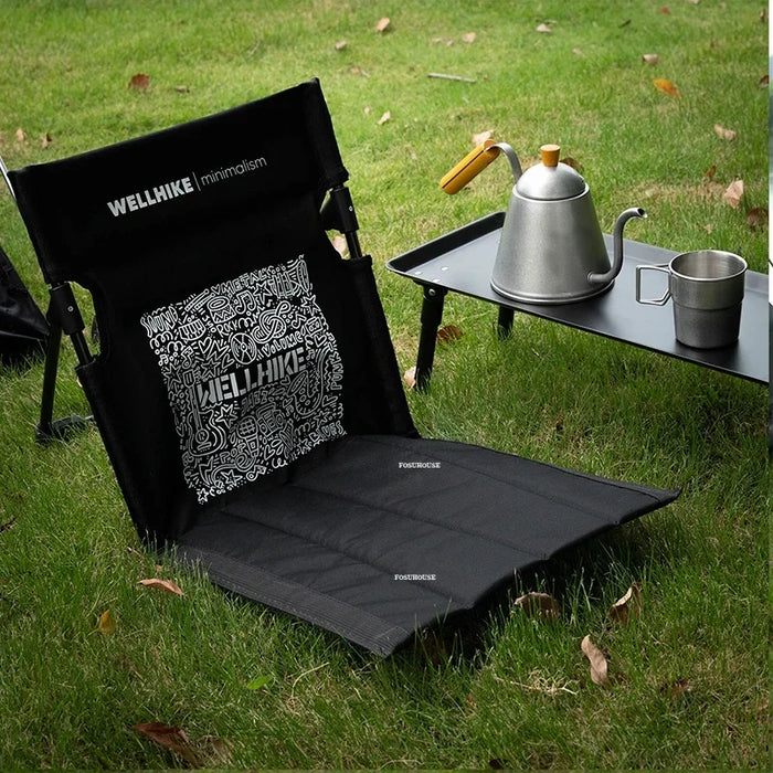 Portable Folding Outdoor Chair – Lightweight Wicker Beach Seat B-Khaki