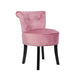 Pink crushed velvet vanity stool with backrest for dressing tables