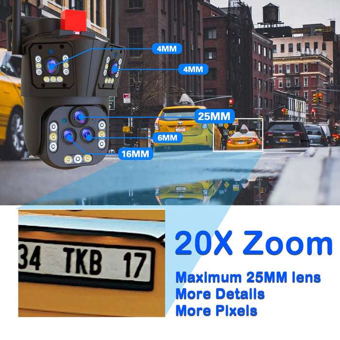 20MP Smart Outdoor Security Camera with 20X Zoom & PTZ