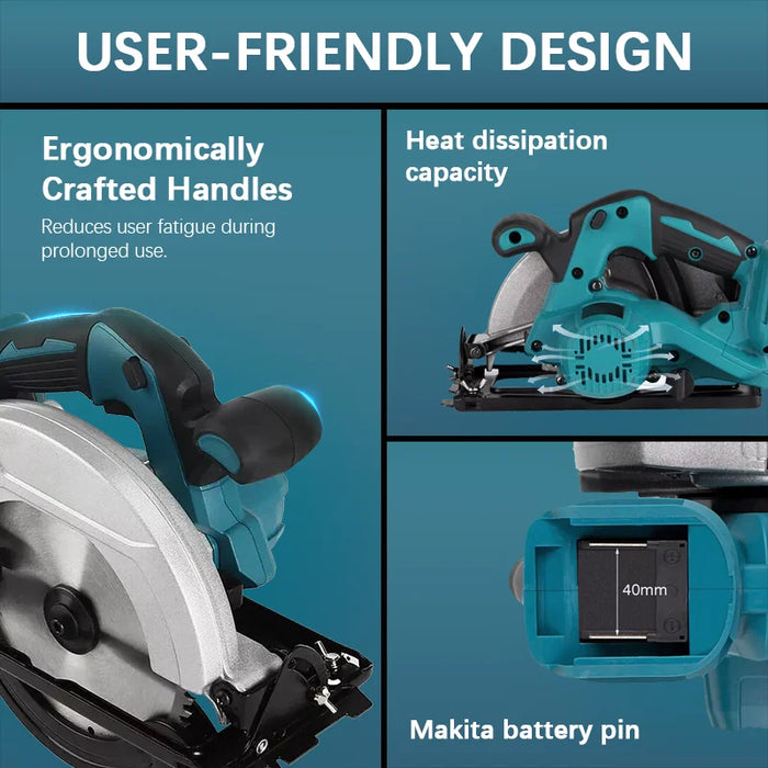 Powerful and durable circular saw with brushless motor for enhanced performance