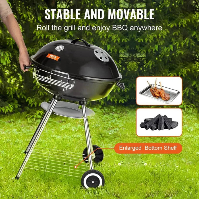 Portable outdoor BBQ grill in the shape of an apple, perfect for camping and picnic