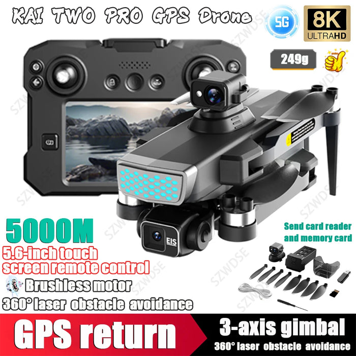 Portable 8K Camera Drone with Laser Obstacle Avoidance OAS-Screen control