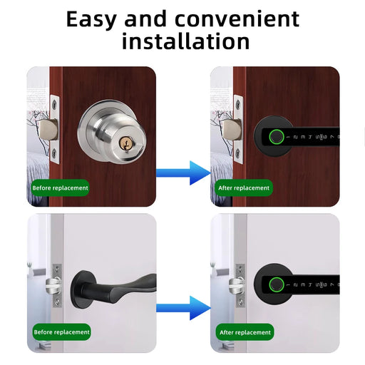 Electronic lock with multiple unlocking methods and Tuya Smart APP compatibility