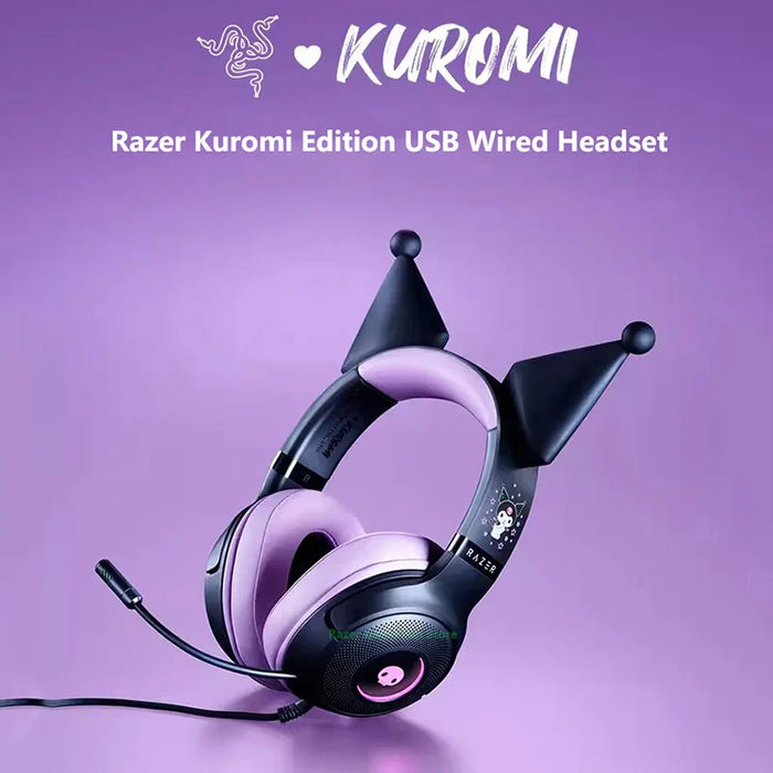 Wired Kuromi Headset with RGB Lights, TriForce Drivers & Mic
