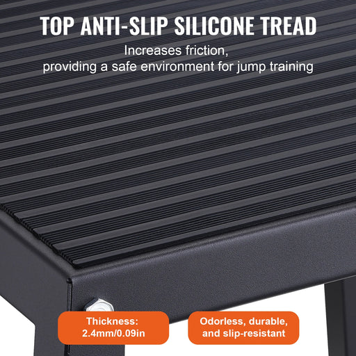 Four black Plyometric Jump Boxes for home gym workouts