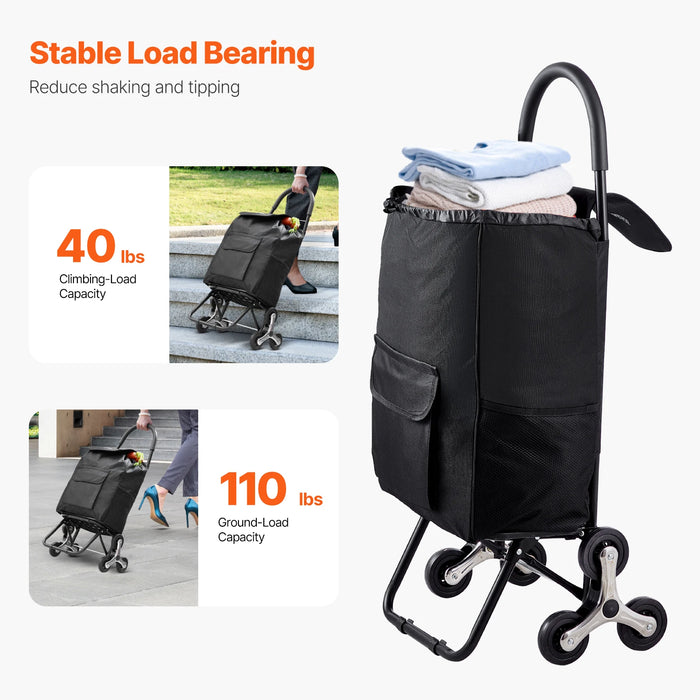 Convenient and Portable 36L Folding Grocery Cart Hand-pulled Trolley