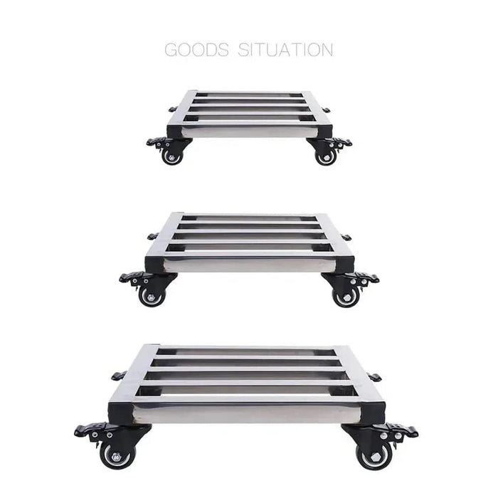 Compact design stainless steel trolley with low-profile frame