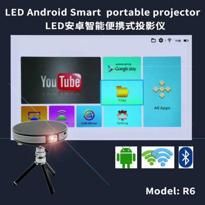 Rechargeable 4K DLP Projector for Home & Car
