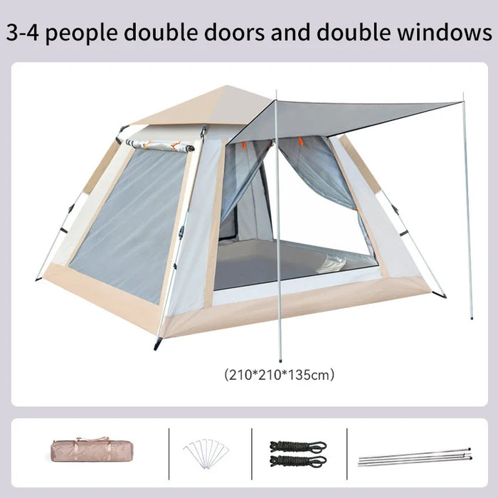 3–4 People Waterproof Instant Setup Tent for Outdoors