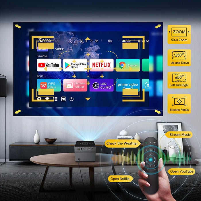 Compact 8K Video Projector with Wireless Connectivity