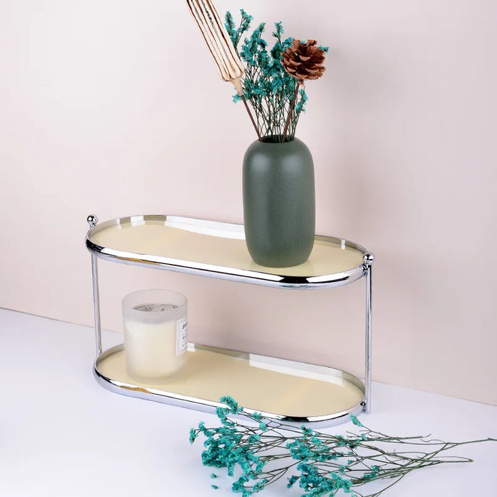 Durable iron construction storage rack for skincare, makeup, and household essentials