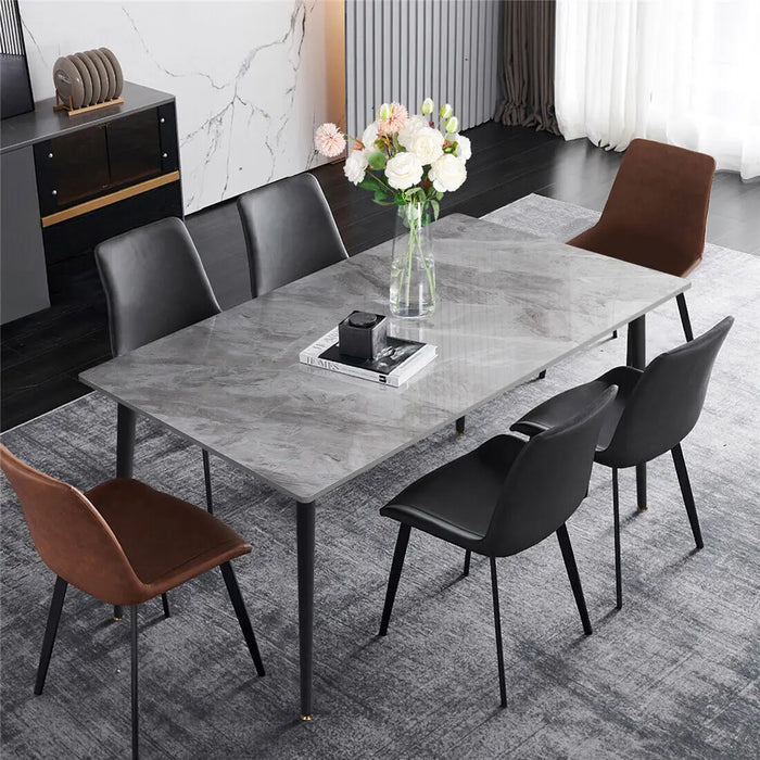 High Gloss Marble Dining Table for Kitchen & Restaurant Use