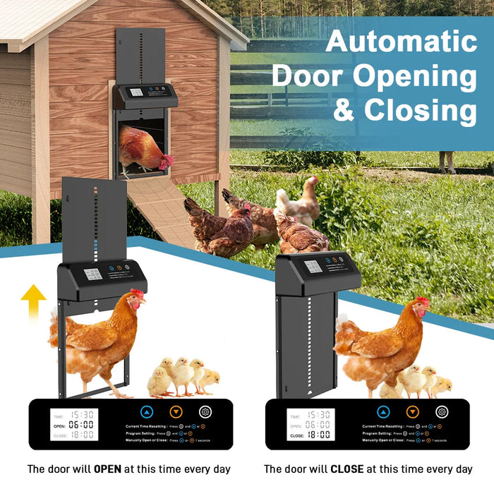 Automatic Chicken Coop Door with Weatherproof Light Sensor