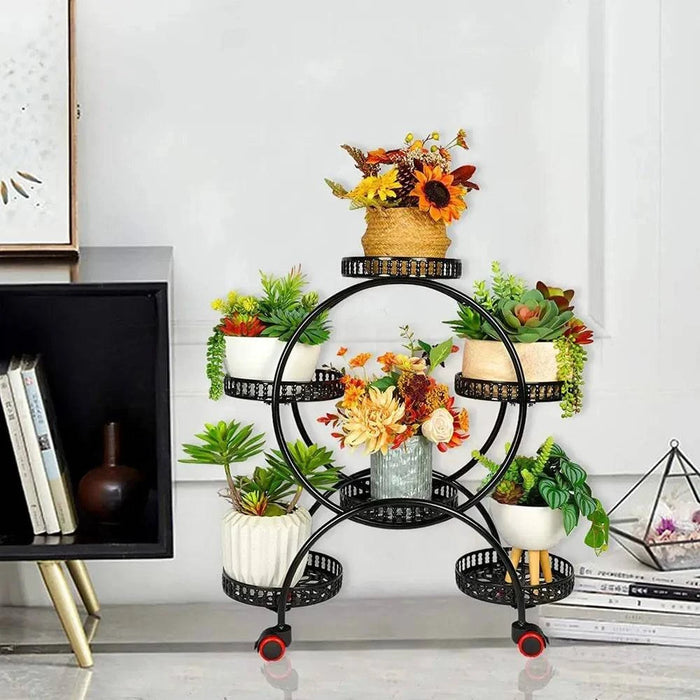 6-tier-metal-plant-stand-in-black-color-with-wide-shelves-and-baffle-rim-preventing-plant-pots-from-falling-off