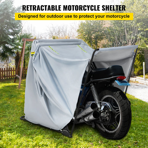 Waterproof motorcycle shelter 420D Oxford grey shed for heavy duty protection
