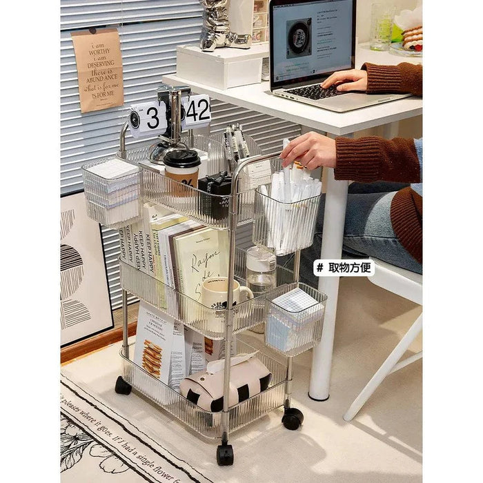 Durable Plastic Rolling Cart for Organizing Household Items