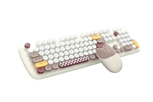 Wireless Keyboard and Mouse Combo Full-Size Retro 2.4G Black for Windows and Mac, White 3 - FLUXA
