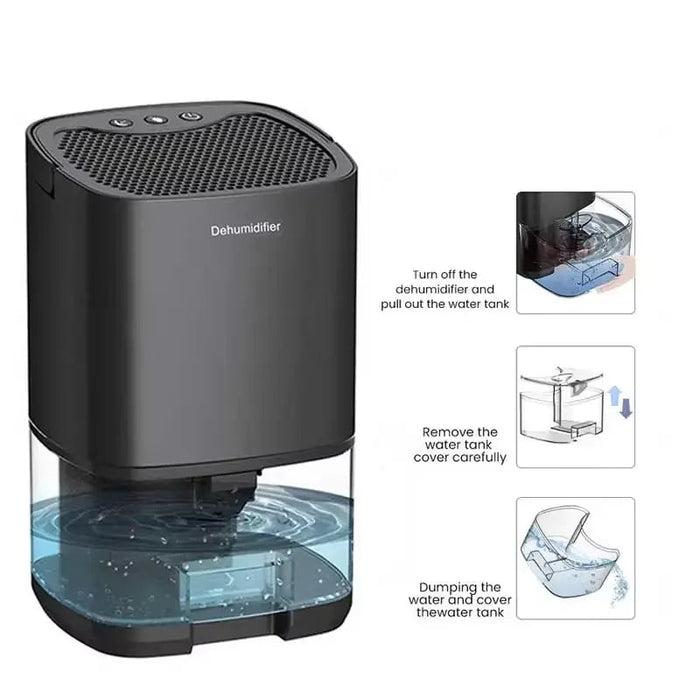 Portable Air Dehumidifier 1L Quiet, Energy-Efficient Moisture Absorber for Bedroom, Office & Kitchen