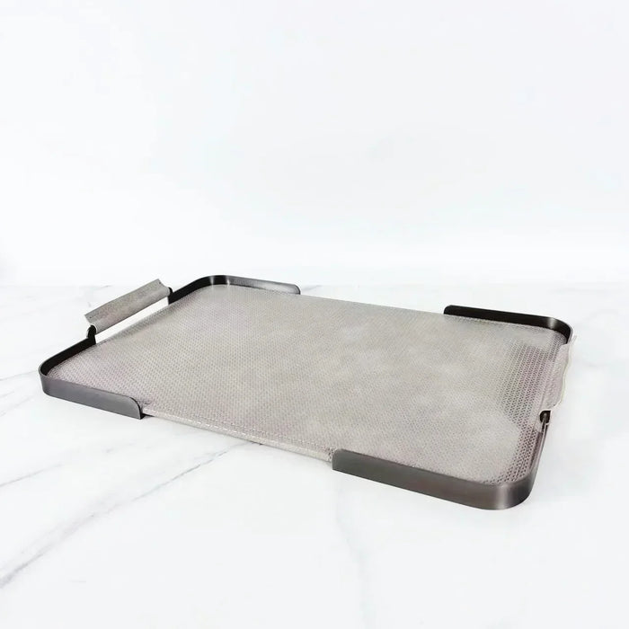 Rectangular Leather Storage Tray for Coffee Table & Decor