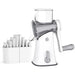 5 in 1 Rotary Cheese Grater Vegetable Slicer and Nut Chopper in White color