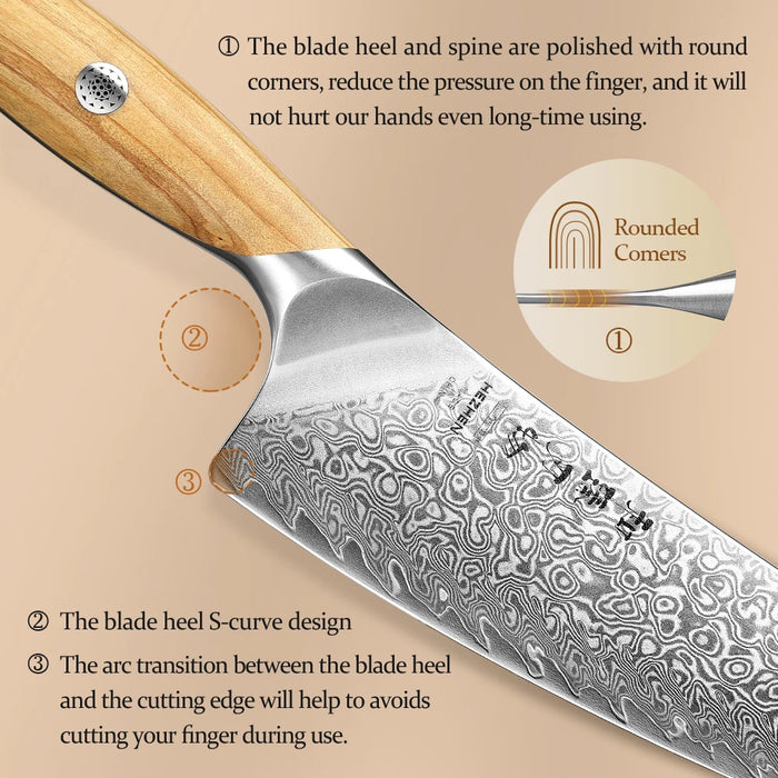 Sharp Damascus Steel Chef Knife for Kitchen