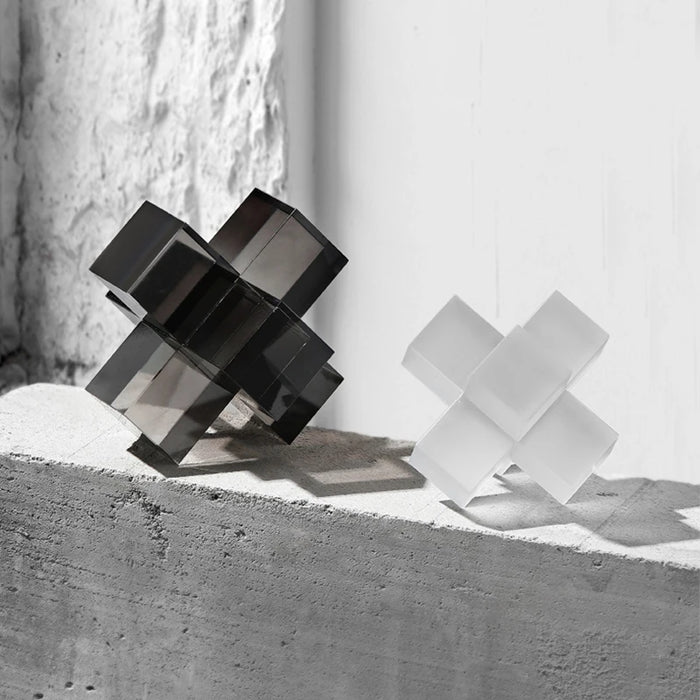 Modern Crystal Cross Sculpture for Home & Hotel Decor Style