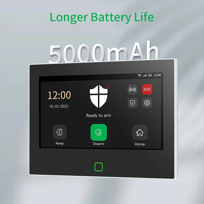 "7"" White Wi-Fi Alarm Panel with 115 dB Siren  "