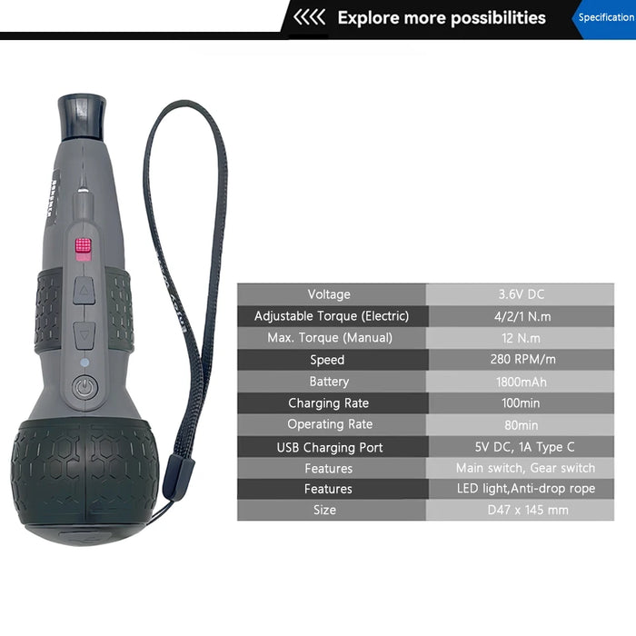  Type-C Charging Cable included for easy and convenient charging 
