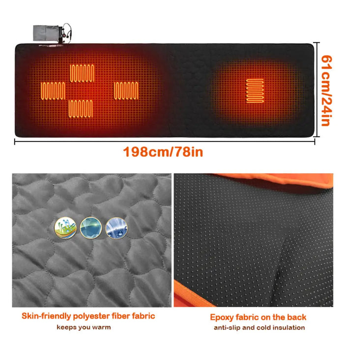 USB Heated Sleeping Mat with Adjustable Heat Levels