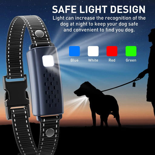 Remote-controlled dog training collar with adjustable beep, vibration, and shock modes